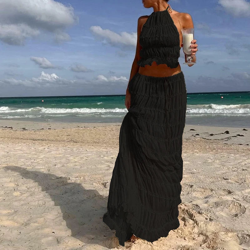 Boho Set Top And Long Skirt