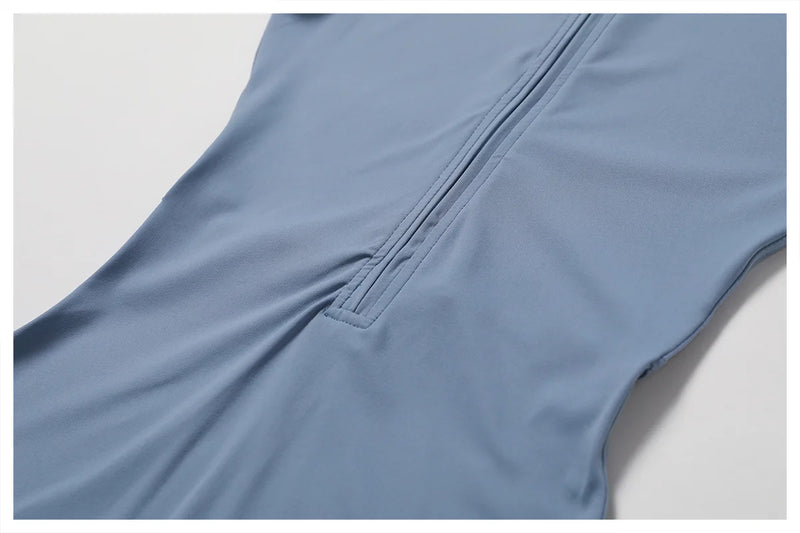 Short Sleeved Zip-up Jumpsuit