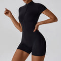 Short Sleeved Zip-up Jumpsuit