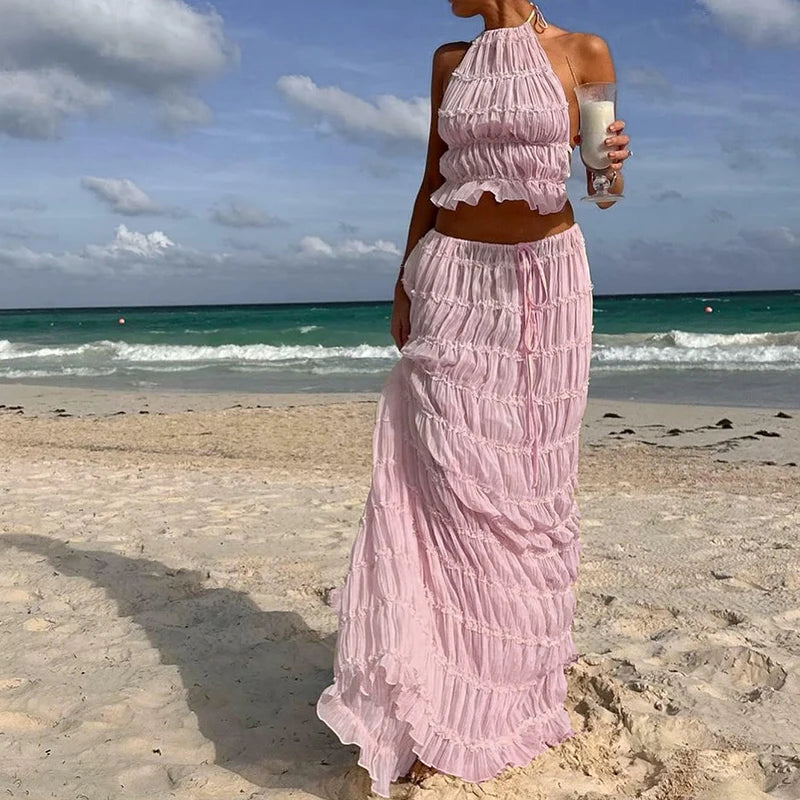 Boho Set Top And Long Skirt