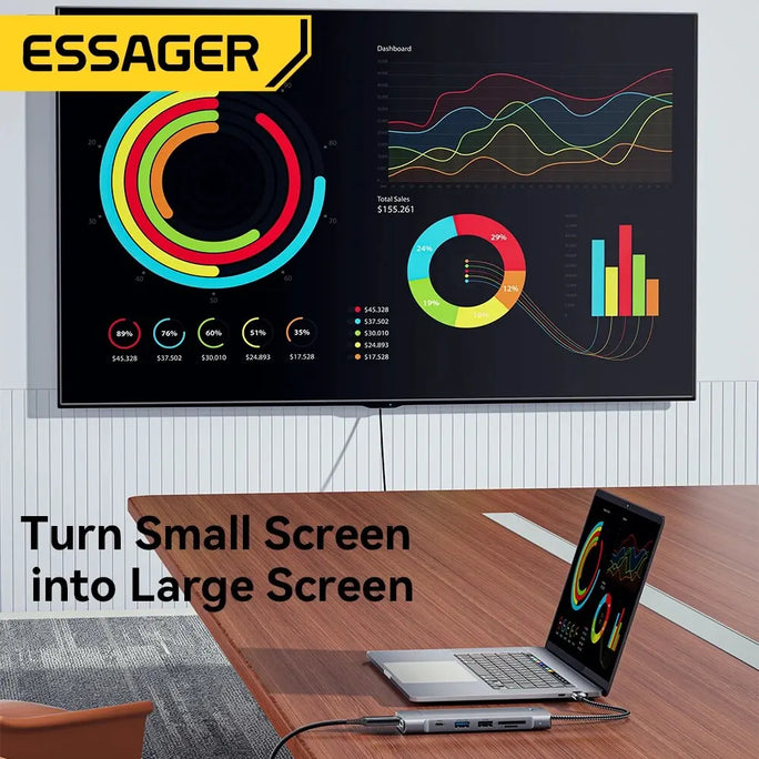 Hub USB-C 8 en 1 con almacenamiento de Essager