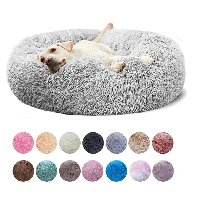 Cama de peluche para gatos con forma de donut